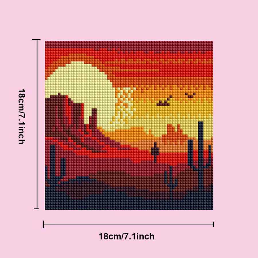 Huacan 12er Set Landschaft Mini Diamantmalerei mit 5D runden Mosaiksteinen im Sonnenuntergang und Meer Design in Multicolour - Bild 4