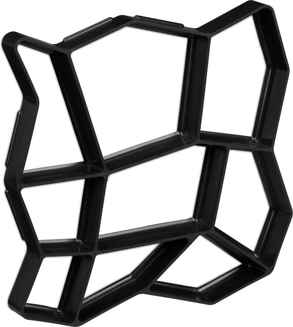 Relaxdays Gehwegform aus Kunststoff in Schwarz, 2er Set, B/T/H: 32 x 32 x 4 cm - Bild 1