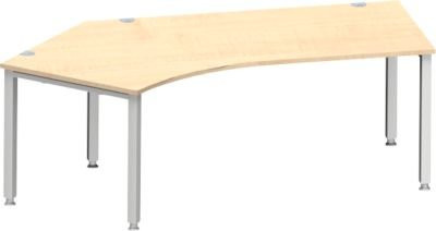 Schäfer Shop Genius Winkelschreibtisch MODENA FLEX 135 Grad mit Ansatz links, 4-Fuß-Quadratrohr, Farbe Ahorn/Weiß, Breite: 216,5 cm - Bild 1