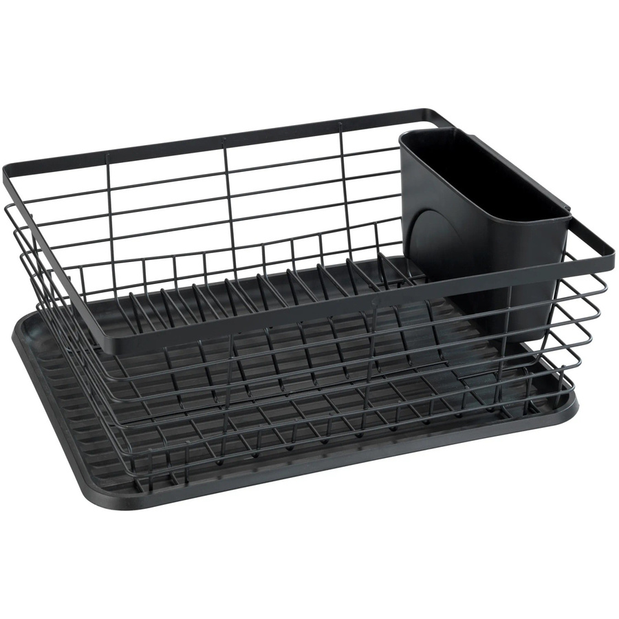 Wenko Geschirrabtropfer aus Metall in Schwarz, Breite: 30,3 cm, Tiefe: 15,0 cm - Bild 2