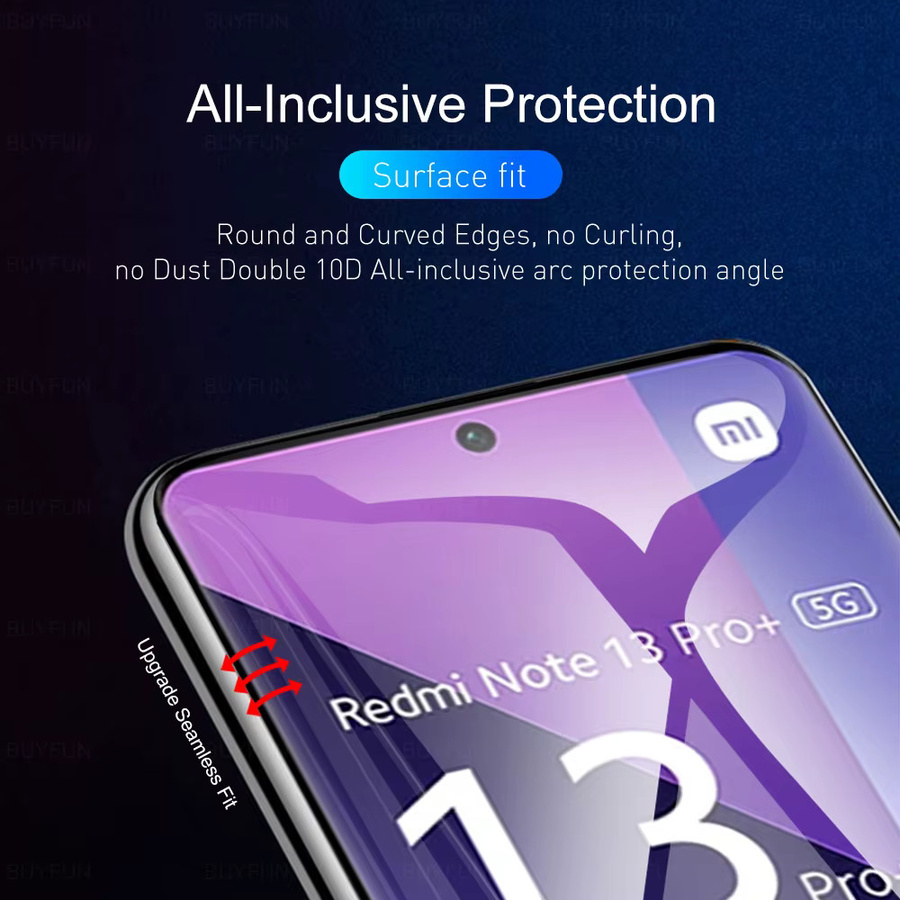 6in1 Hydrogel-Displayschutz und Linsenschutz für Xiaomi Redmi Note 13 14 15 Pro+ 5G, transparent - Bild 3