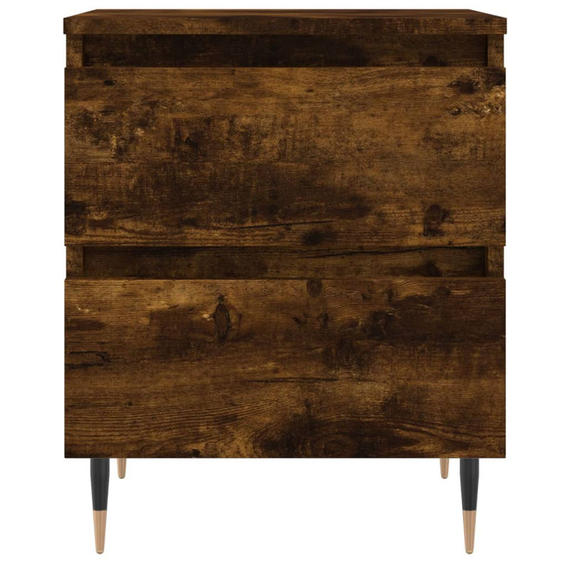 Vidaxl Nachttische im 2er-Set aus Holzwerkstoff in Räuchereiche Braun im Retro-Design, B/T/H: 40 x 35 x 50 cm - Bild 6