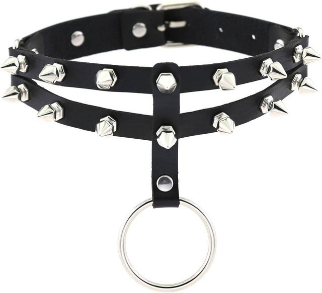 DIEZI Choker Halskette Leder, Schwarz, Unisex - Bild 1