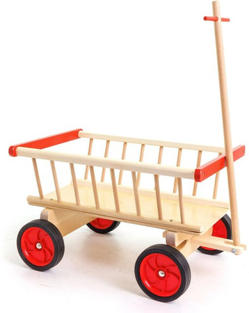 HolzFee Handwagen Hawa Leiterwagen aus Buchenholz Rot