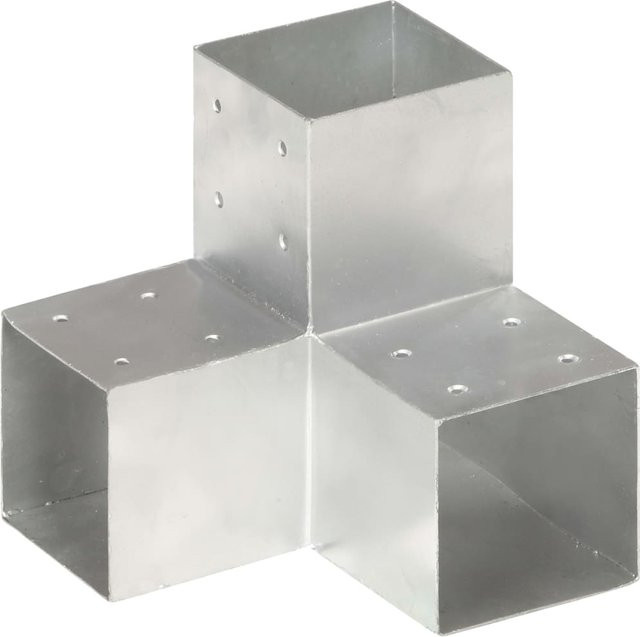 Y-förmiger Pfostenverbinder aus verzinktem Stahl von VD Home Furnishing, Farbe: Silber, Breite: 101 mm, Tiefe: 101 mm - Bild 1