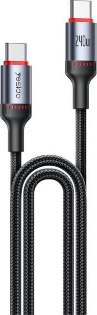 Yesido USB-C Daten- und Ladekabel CA185, 240W, Schwarz, Länge: 1,2 m - Bild 1