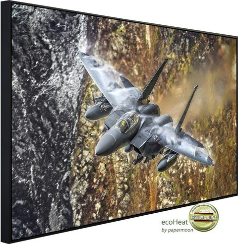 papermoon Infrarotheizung EcoHeat F15 Strike Eagle Fighter mit Matt-Effekt in Bunt, App-Steuerung und Überhitzungsschutz - Bild 1