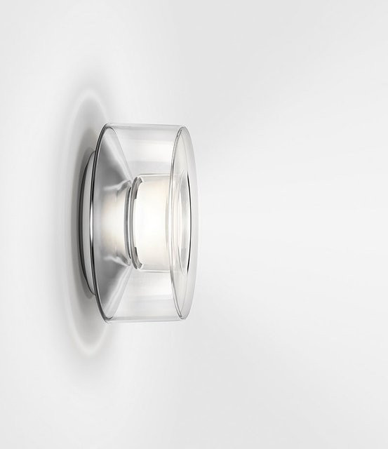 Serien Lighting Curling Wall M LED-Wandleuchte mit transparentem Acrylglasschirm in Silber, dimmbar, Warmweiß 3000K - Bild 1