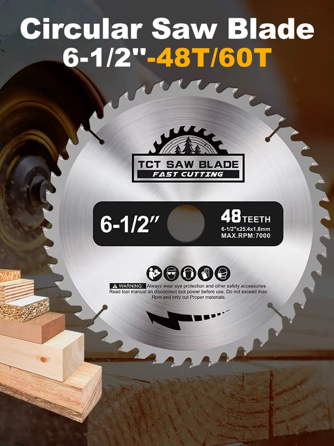 CMCP TCT Kreissägeblatt aus Hartmetall für Holz und Kunststoff, Durchmesser: 165 mm, 48 Zähne, Farbe: Silber - Bild 7