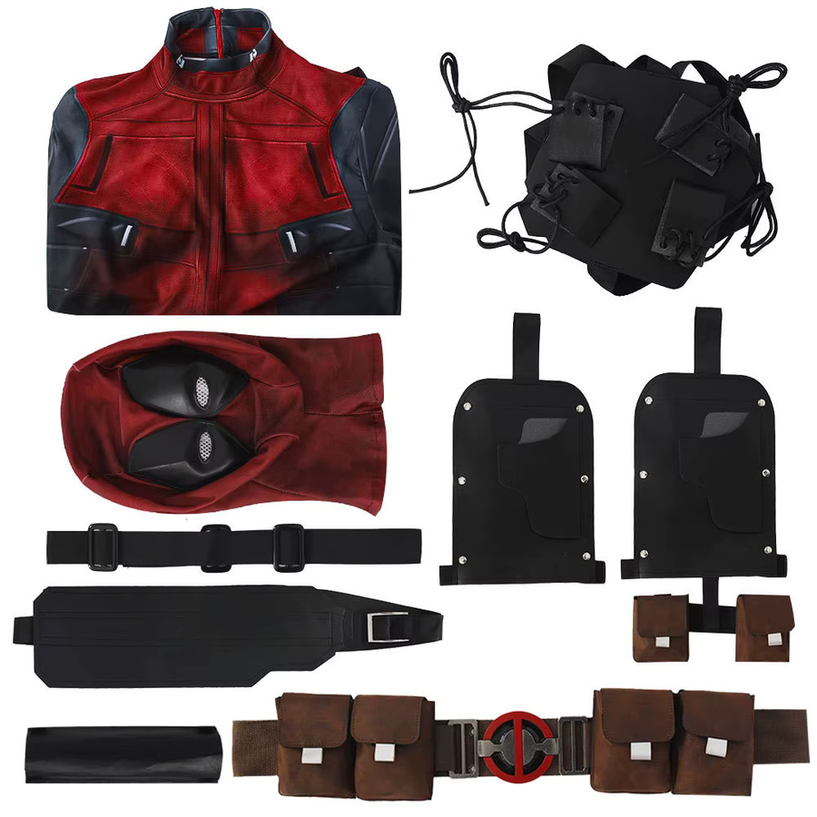 Beast Kingdom Deadpool-Kostüm, Cosplay-Kostüm, Deadpool-Overall, Maske, Gürtel - Bild 4