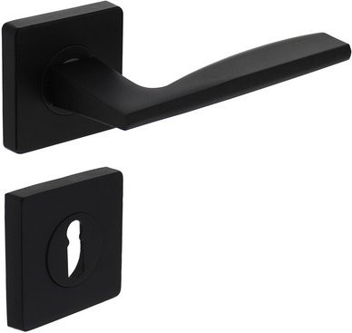 Intersteel Türdrücker Apollo Rosetten aus Zamak in Schwarz B/H: 55 x 55 mm - Bild 1