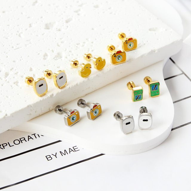 LUXUKISSKIDS Ohrstecker Edelstahl, Gold, Damen/Mädchen - Bild 1