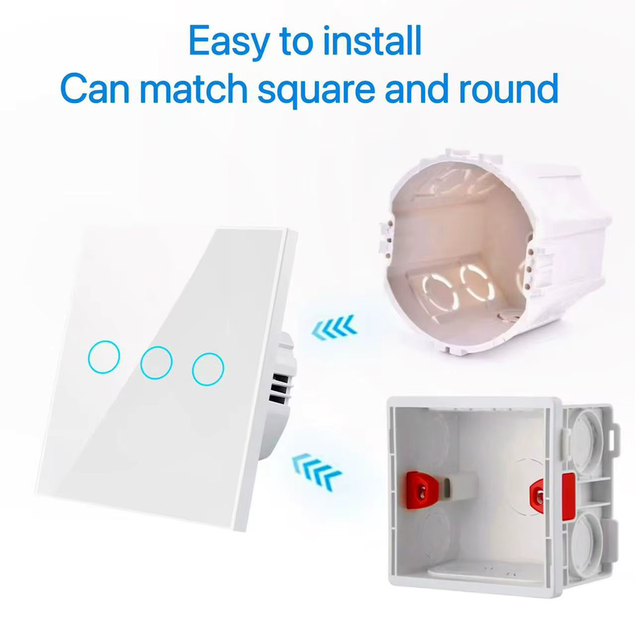 BONDA Smart Switch Wifi RF 433 Tuya-Steuerung für Alexa und Google Home, Touch-Schalter in Weiß, 86er Format - Bild 2