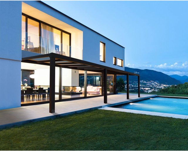 Palram - Canopia Terrassenüberdachung Stockholm in Anthrazit mit Polycarbonat-Dach und integrierter Dachrinne, B/T: 9,5 x 3,4 m - Bild 1