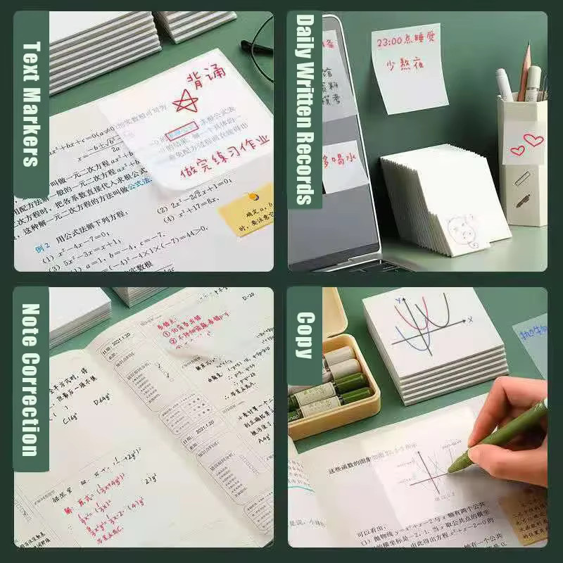 Transparente Haftnotizen in Mehrfarben, 50 Blatt, wasserfester Notizblock für Schule und Büro - Bild 3