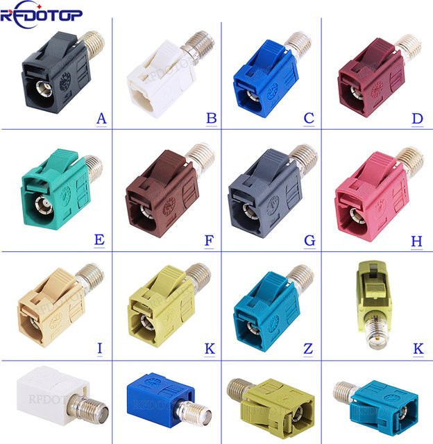 RFDOTOP Fakra zu SMA Gerade Adapter 50 Ohm SMA Weiblich zu Fakra Weiblich RF Koaxial Stecker - Bild 1