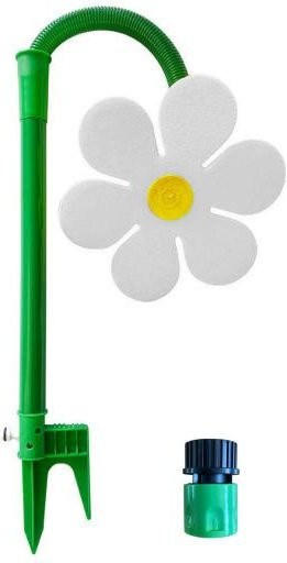 Crazy Daisy Rasensprenger von Talos home Garden, 360-Grad-drehender Gartenbewässerungssprenger in Form einer tanzenden Blume, weiß/mehrfarbig - Bild 1