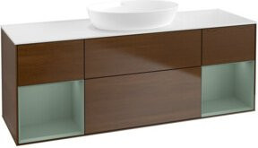V&B Waschtischunterschrank Finion mit Wandbeleuchtung, Farbe: Weiß, Breite: 160 cm, Tiefe: 50,1 cm - Bild 1