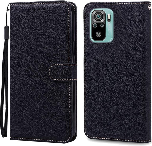 Xiaomi Leder Brieftasche Flip Case für Redmi Note 10S, Redmi Note 10 Pro, Redmi Note 10 5G und Redmi Note 10 in Schwarz - Bild 1