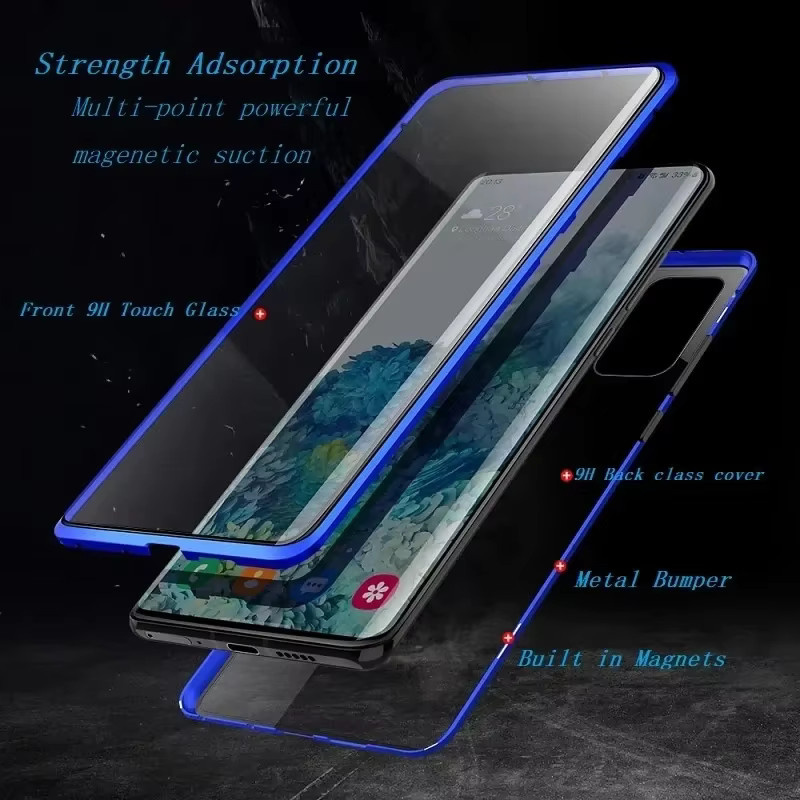 Magnetische Metall-Glas-Schutzhülle für Samsung Galaxy S26 Ultra S25 S24 S23 Plus A57 A56 360 Grad Schutz in Gold oder Blau - Bild 5