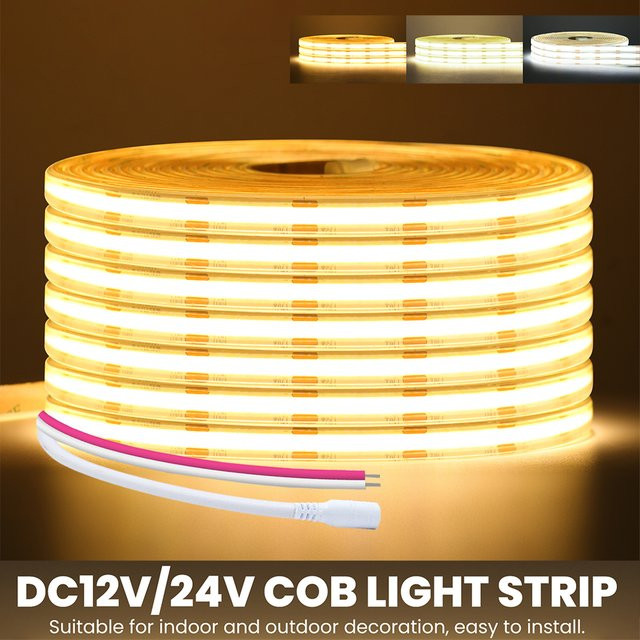 HAGAHA COB LED Streifen Licht Warmweiß Wasserdicht Flexibles Silikon Band mit 480LED/m - Bild 1