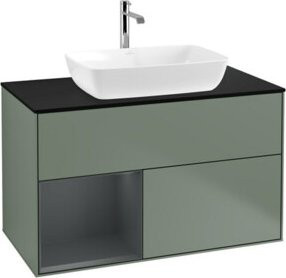 V&B Waschtischunterschrank Finion 100 mit Wandbeleuchtung, lackiert, Breite: 100 cm, Tiefe: 50,1 cm, Höhe: 50,1 cm - Bild 1