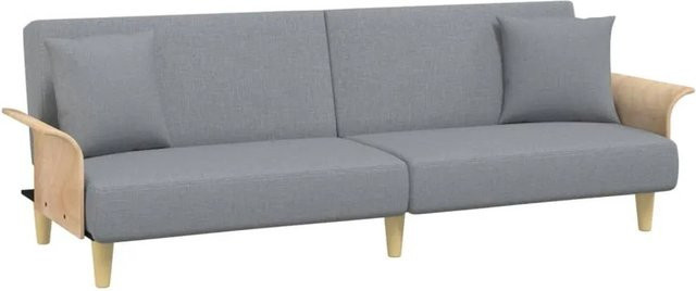 vidaXL Schlafsofa mit Armlehnen in Hellgrau aus Stoff mit Schlaffunktion und Holzrahmen - Bild 1