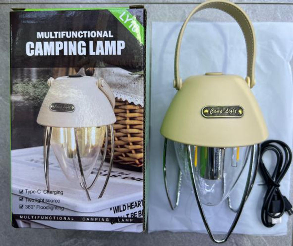 TOMTOP JMS LED Campinglicht in Khaki mit warmweißem Licht, stufenlos dimmbar und wiederaufladbar - Bild 3