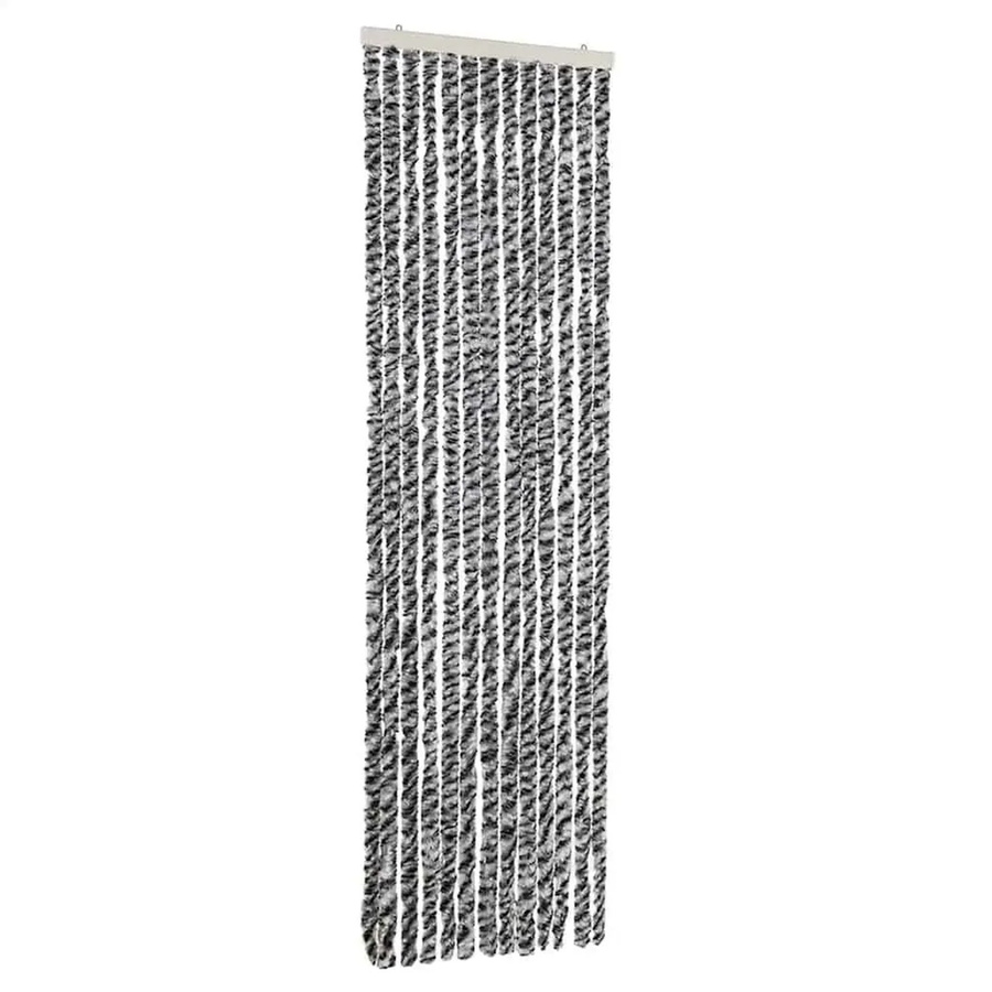 vidaXL Fliegenvorhang aus Chenille in Grau, Schwarz und Weiß, B: 56 cm, H: 200 cm - Bild 2