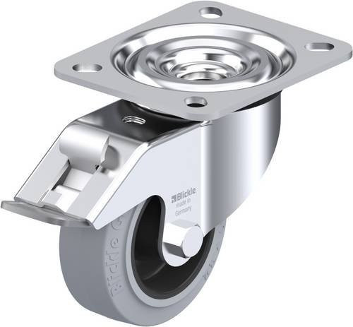 Blickle Lenkrolle L-POEV 80G-FI-SG mit Feststeller, Farbe: Silber, Rad-Durchmesser: 80 mm, Tragfähigkeit: 140 kg - Bild 1
