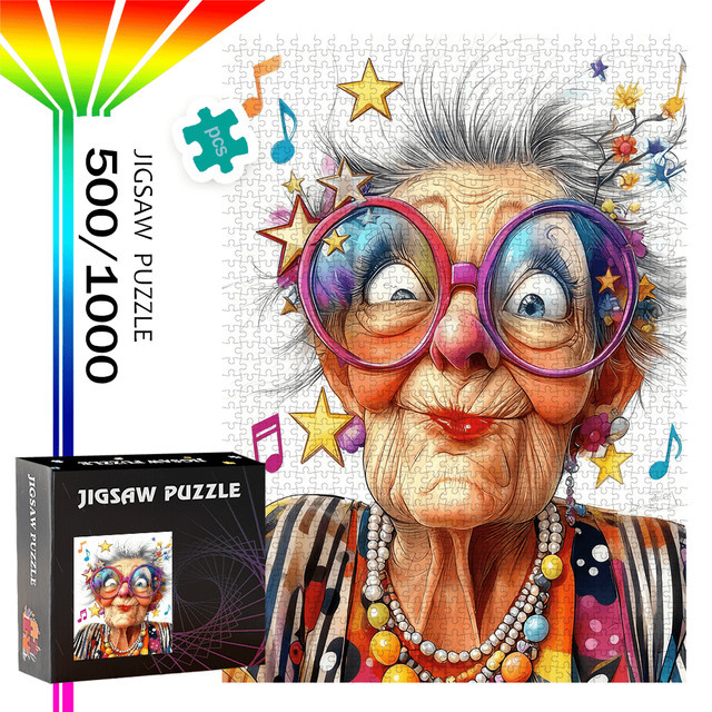 Oma mit großer Brille Puzzle, Mix - Bild 1