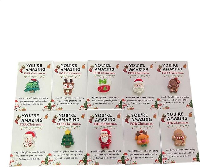 10 Stück Weihnachtstaschen aus Papier mit Karten für Weihnachtsgeschenke - Bild 1