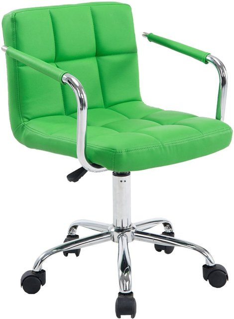 TPFLiving Bürostuhl Lucille in Grün mit Armlehnen und Rollen für dein Home-Office - Bild 1