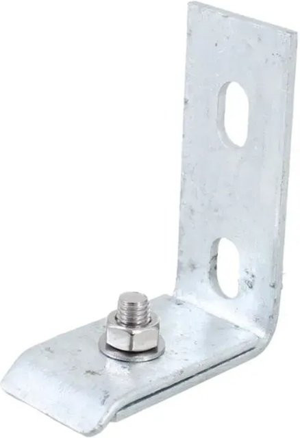 Galaflor Wandanschlusswinkel für Doppelstabmattenzäune, verzinkt, silber, 100 x 70 mm - Bild 1