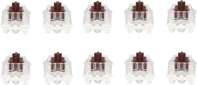 10 Stück Koogeelife Mechanische Tastatur Schalter Braune Schalter aus ABS in Weiß und Transparent - Bild 1