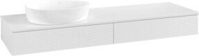 V&B Waschtischunterschrank Antao mit Frontstruktur in Weiß lackiert, B/T: 160 x 50 cm - Bild 1