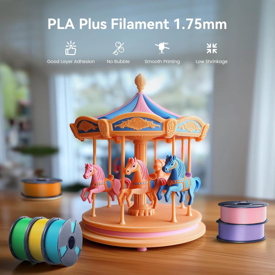 SUNLU PLA+ 3D-Filament 1,75mm in Schwarz und Multicolour, ±0,02mm Genauigkeit für FDM-Drucker - Bild 2