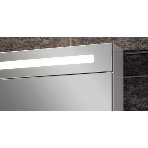 Fackelmann Spiegelschrank B.clever in Weiß und Grau mit LED-Beleuchtung und Softclose-Türen, B/H/T: 120 x 71 x 15,8 cm - Bild 3