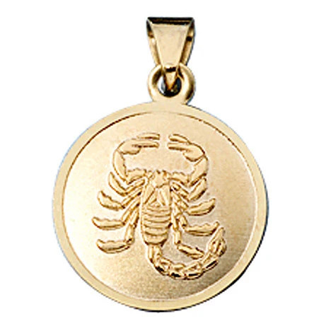 Colfem Anhänger Sternzeichen Skorpion, 333 Gelbgold, matt, Unisex - Bild 1