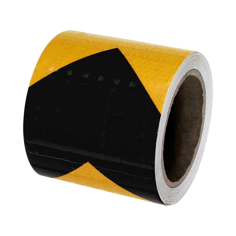 Satop Cinta Reflektierendes Klebeband Gelb-Schwarz, wasserdichtes Sicherheitsband mit Pfeilwarnung für LKWs, Breite: 10,16 cm, Länge: 4,88 m - Bild 3