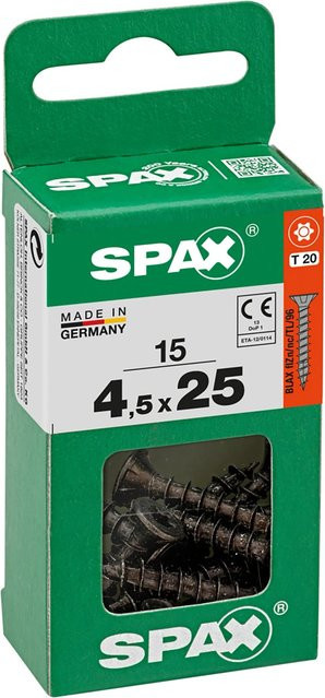 Spax Universalschraube VGW TSP aus Stahl, Schwarz, Durchmesser: 4,5 mm, Länge: 25 mm, 15 Stück - Bild 1