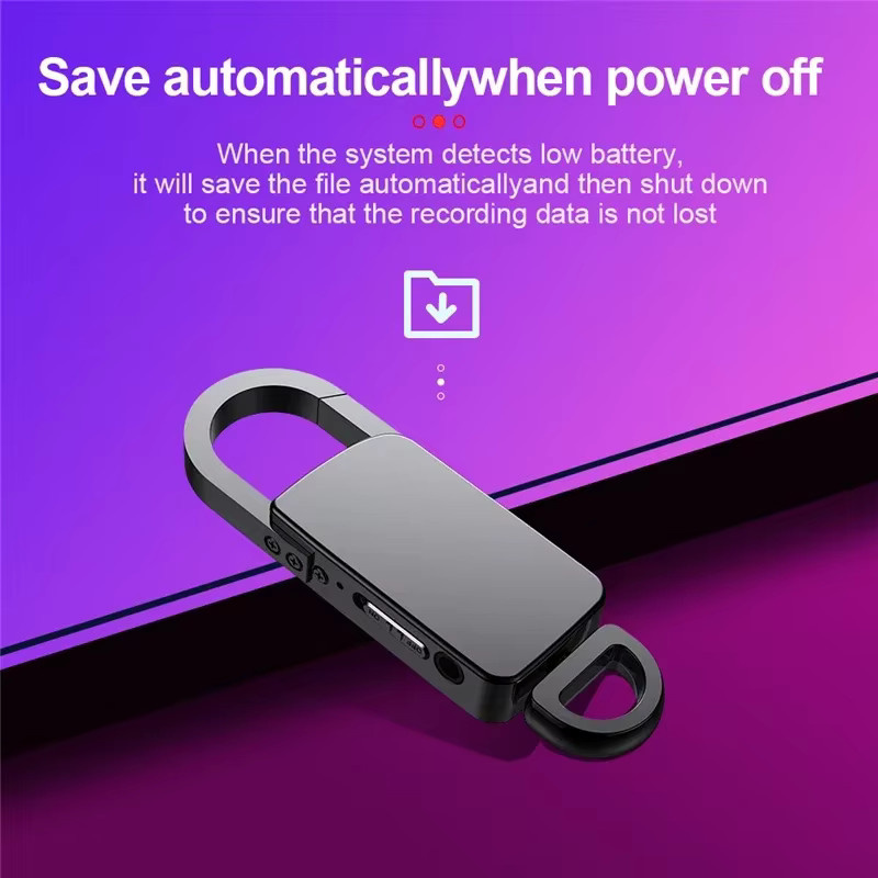 luxuglow Digitales Diktiergerät als Schlüsselanhänger mit 64 GB Speicher in Schwarz oder Silber - Bild 4