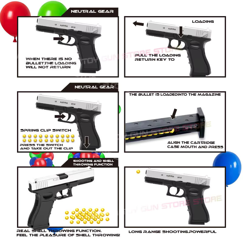 Soft-Bullets-Spielzeugblaster mit Magazin und Kugeln - Bild 2