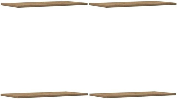 vidaXL Wandregale 4er Set aus Holzwerkstoff in Artisan-Eiche, Farbe Braun, B: 60 cm, T: 30 cm, H: 1,5 cm
