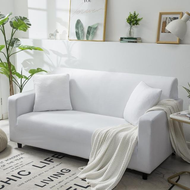 Coolazy Elastischer Sofabezug in Weiß, Stretch-Schonbezug für Sessel und Ecksofas, Breite: 90-140 cm - Bild 1