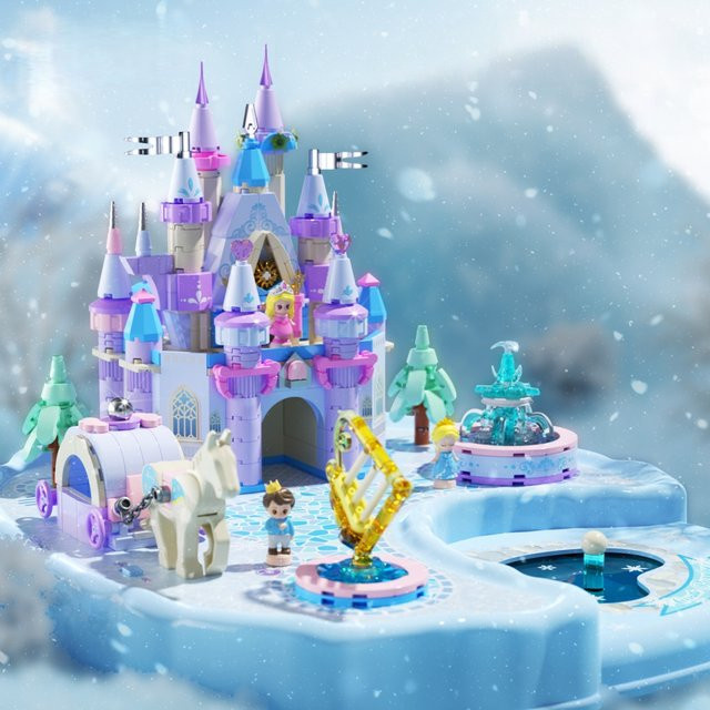 yaafun Prinzessin Schloss Bausteine Modell, Magnetische Musik, Eis Schnee Thema - Bild 1