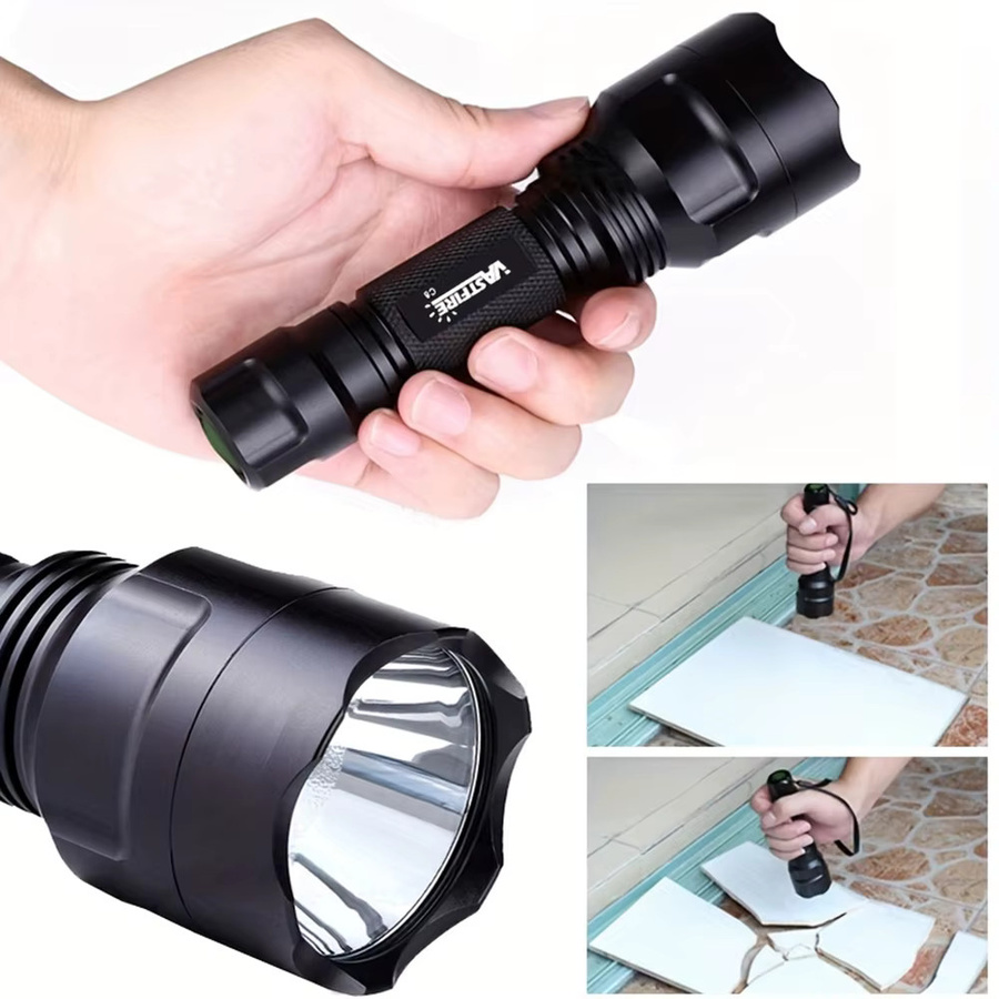VASTFIRE Taktische LED Taschenlampe Schwarz mit 2500 Lumen, Wasserdicht, inklusive 18650 Akku und USB Ladegerät - Bild 5