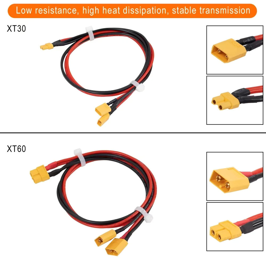 Xiaomi Verbindungskabel für externe Batterie für Ninebot Elektroroller M365, 1S, Mi3 und Pro2 mit XT30 und XT60 Anschlüssen, Farbe: Rot - Bild 2