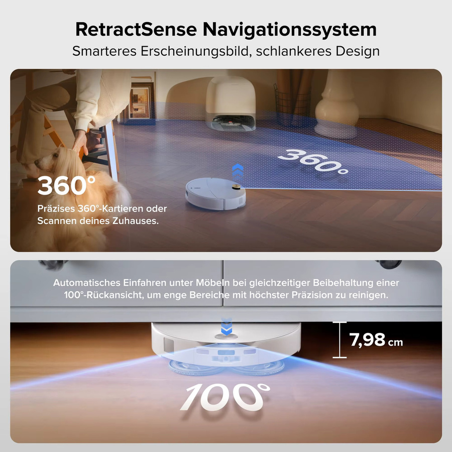 Roborock Qrevo Curv 2 Pro Roboterstaubsauger und -wischer mit Station 3.0, Weiß, 25000 Pa, Heißwasserwischfunktion und Anti-Wicklungs-Vorrichtung - Bild 4