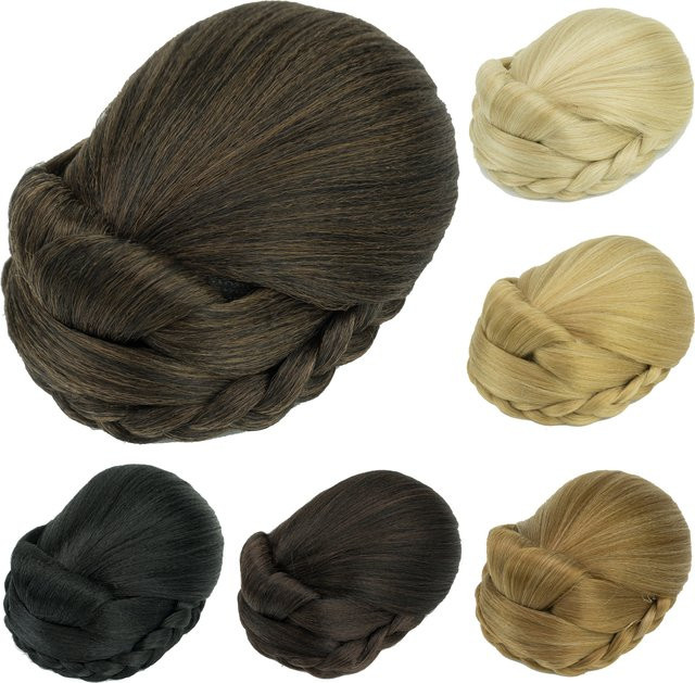 Soowee Haarteile geflochtener Chignon, schwarz-blond, Damen - Bild 1